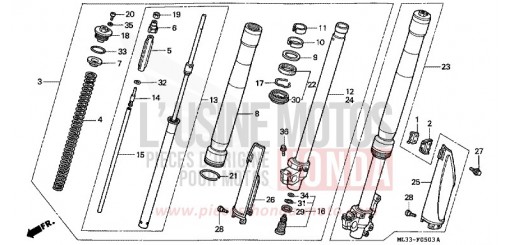 GABEL, VORNE (CR500RS/RT/RV) CR500RV de 1997